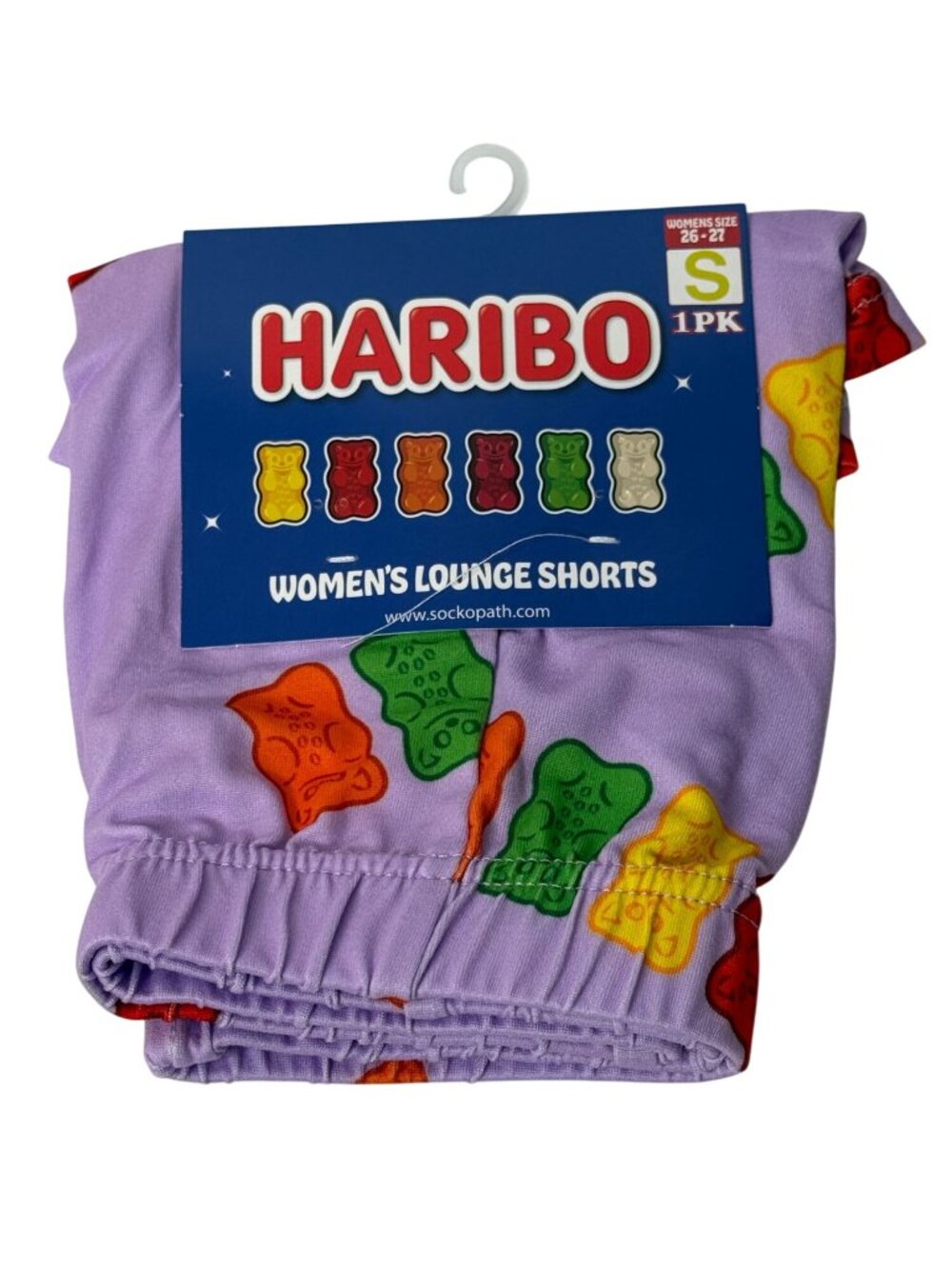 Haribo Gummy Bear Womens Lounge Shorts Size Small Purple Candy Print